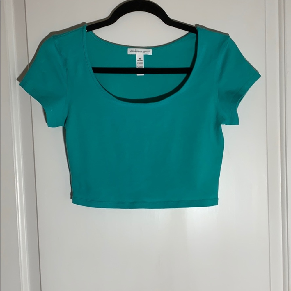Teal crop top. Size M